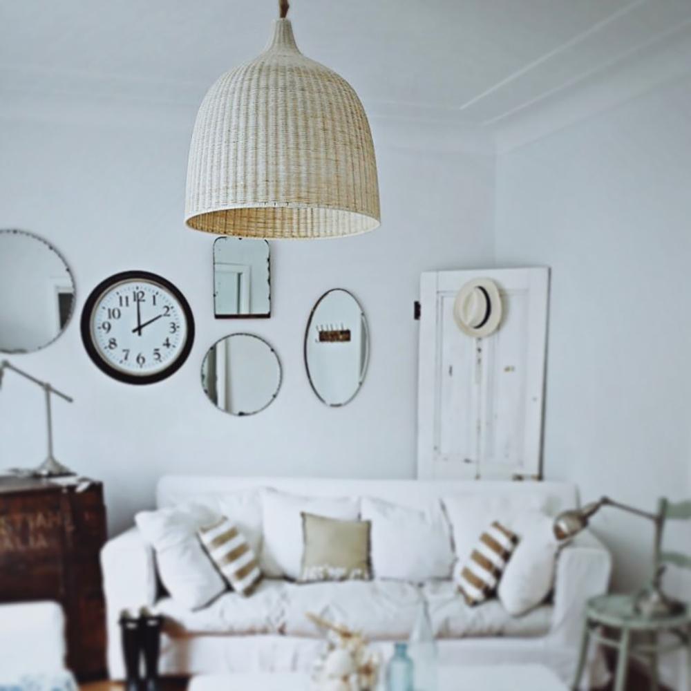 Rattan Bell Pendant Light
