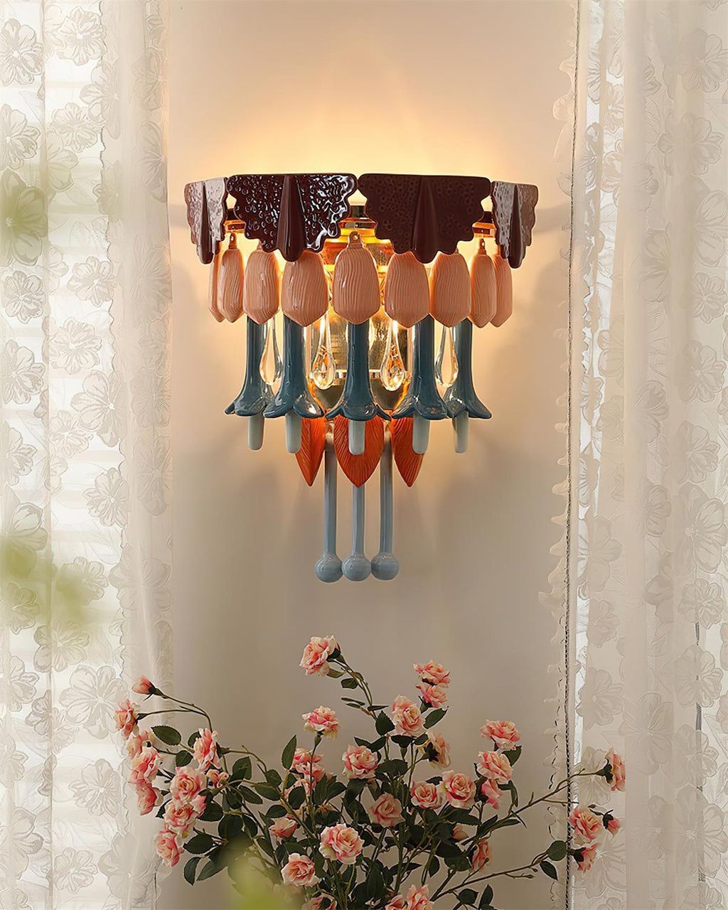 Roselle Ceramic Fringe Wall Lamp
