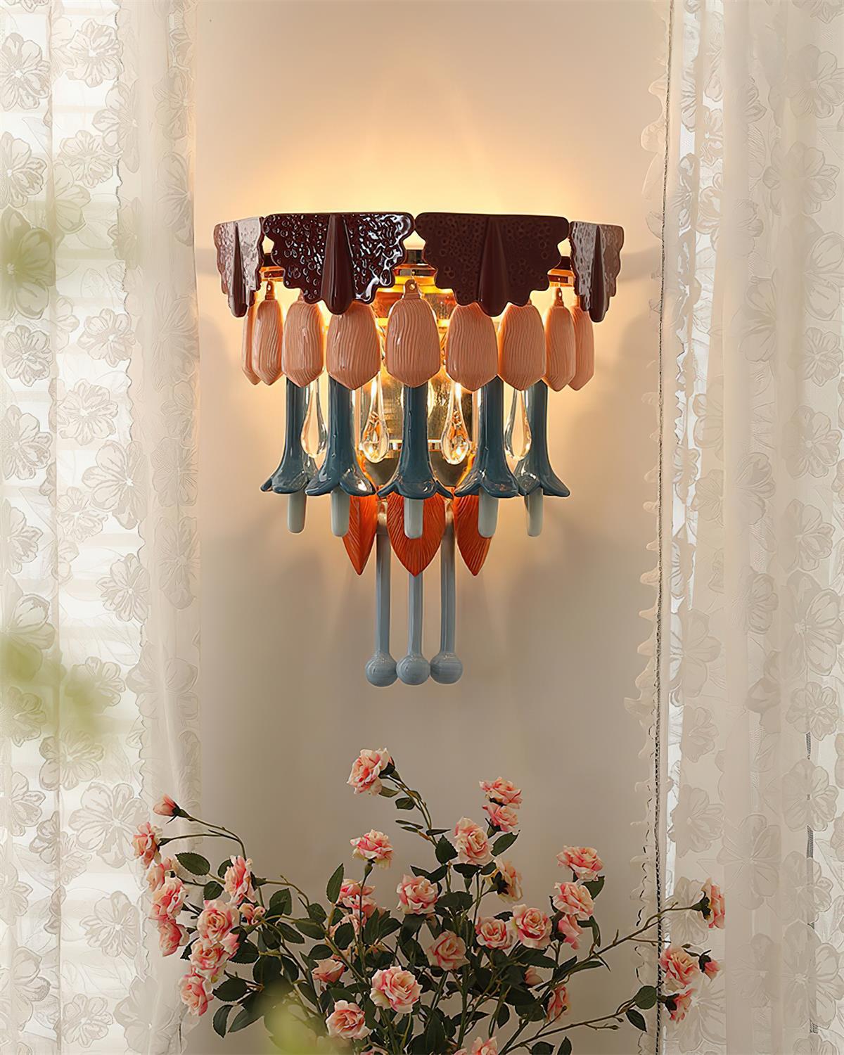 Roselle Ceramic Fringe Wall Lamp