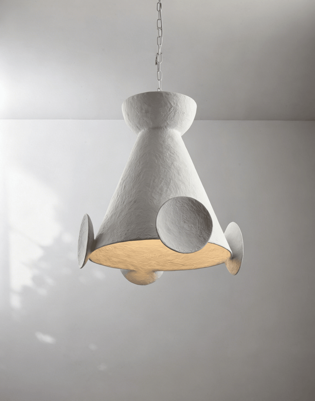 Sculptural Plaster Cone Pendant Lamp