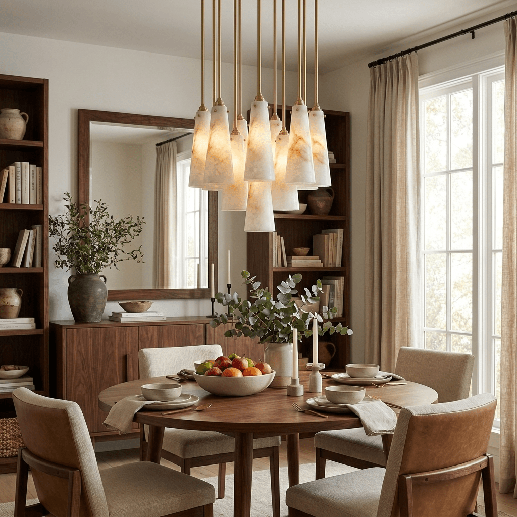 Solenne Alabaster Cluster Pendant Light