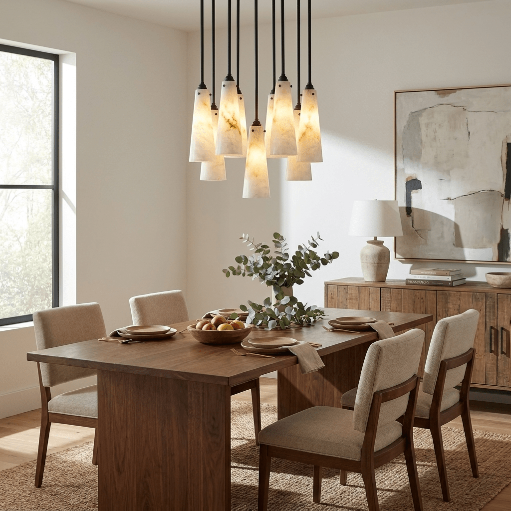 Solenne Alabaster Cluster Pendant Light