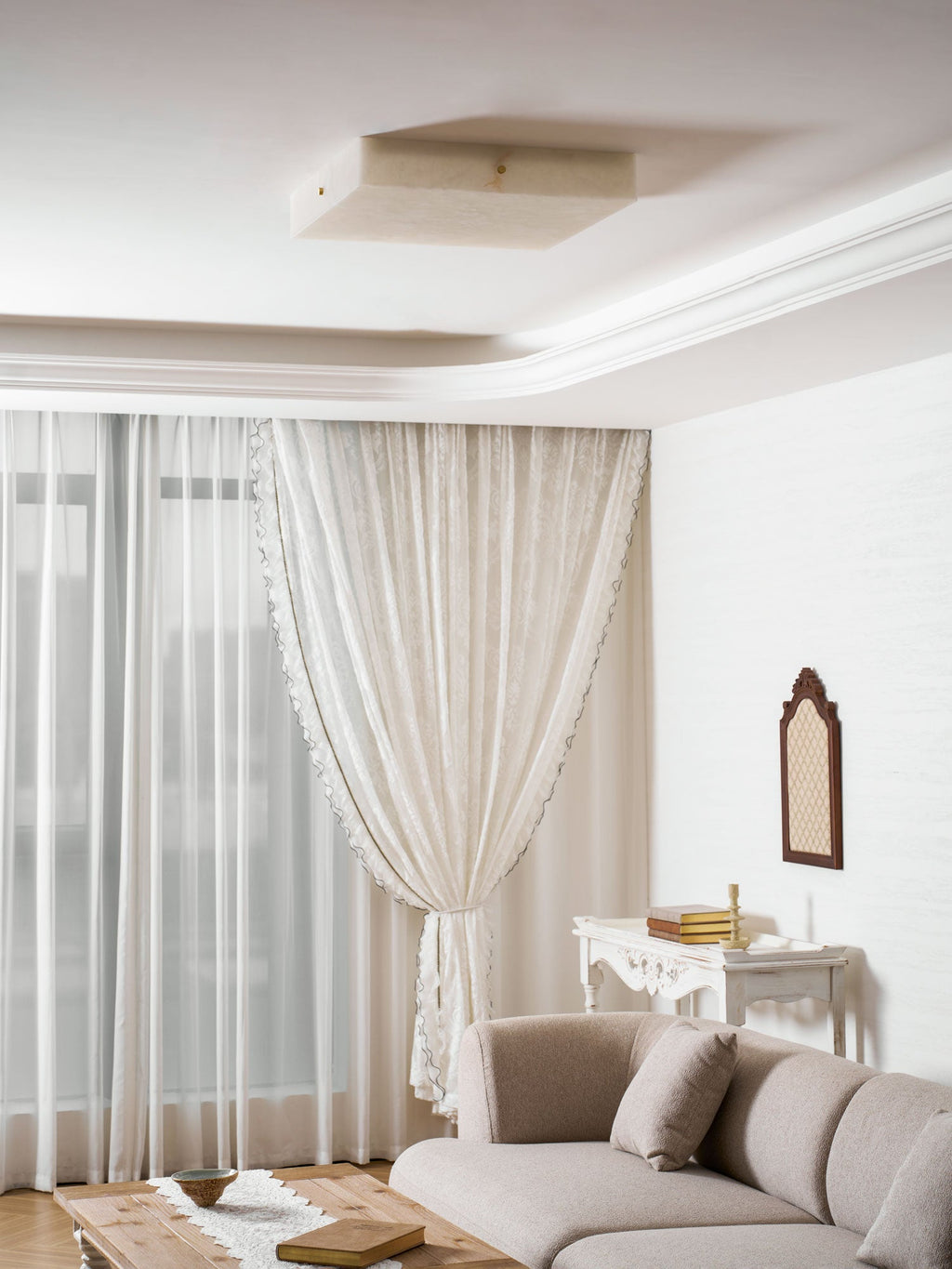 Square Alabaster Ceiling Light
