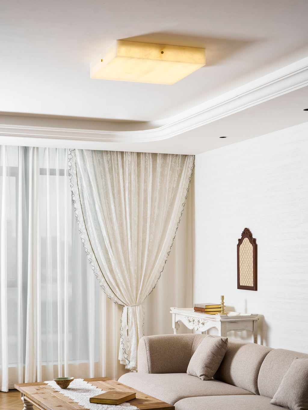 Square Alabaster Ceiling Light