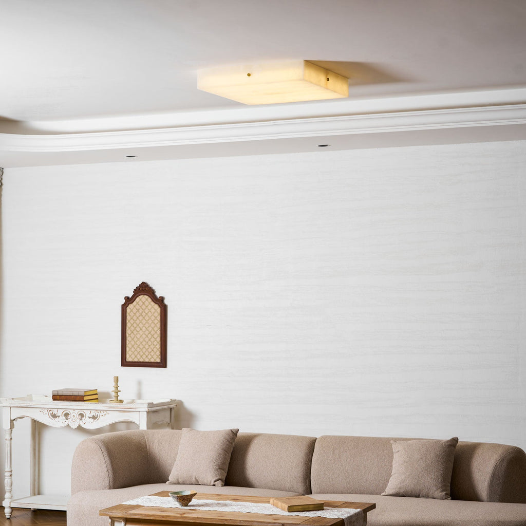 Square Alabaster Ceiling Light