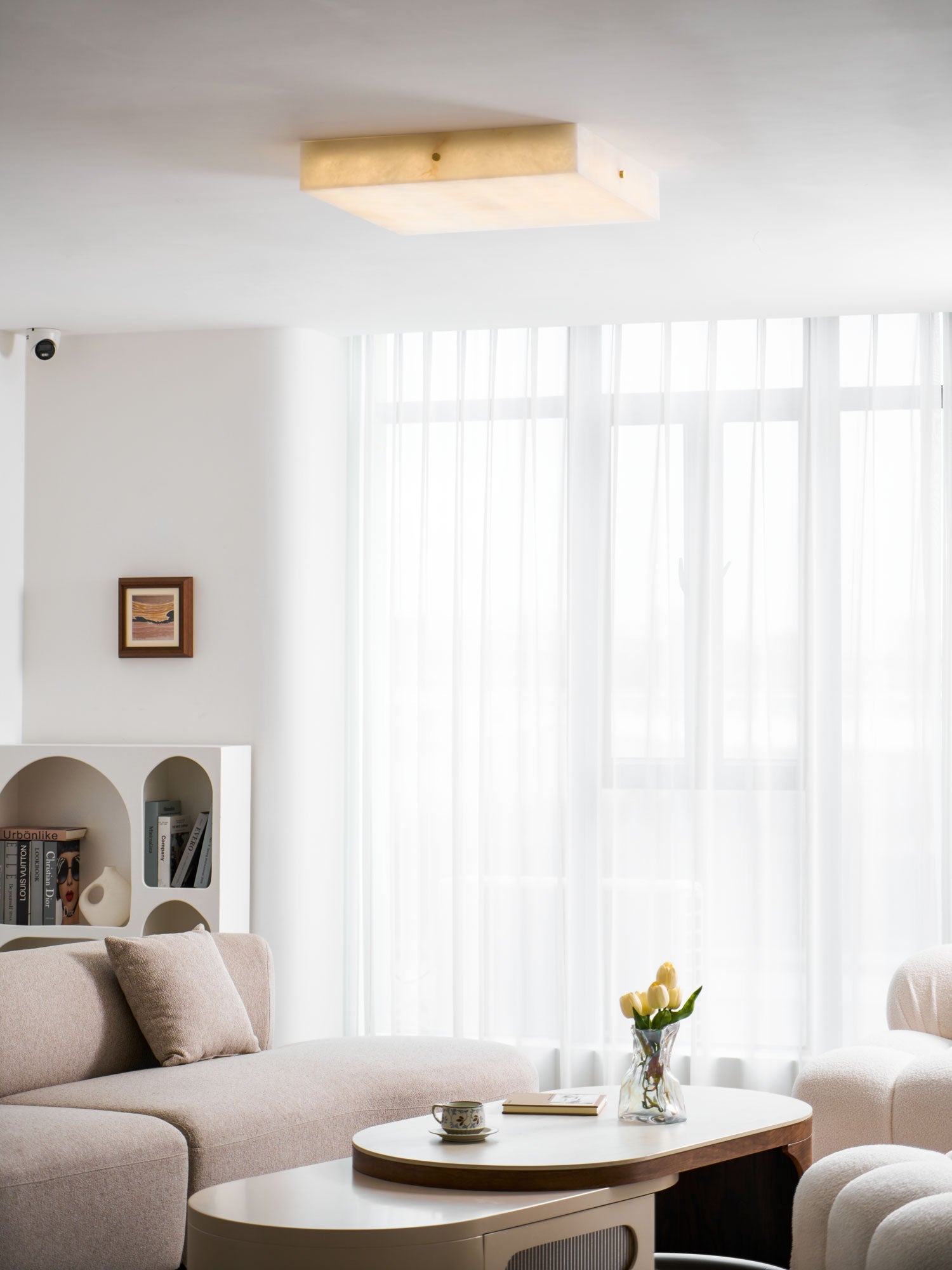 Square Alabaster Ceiling Light