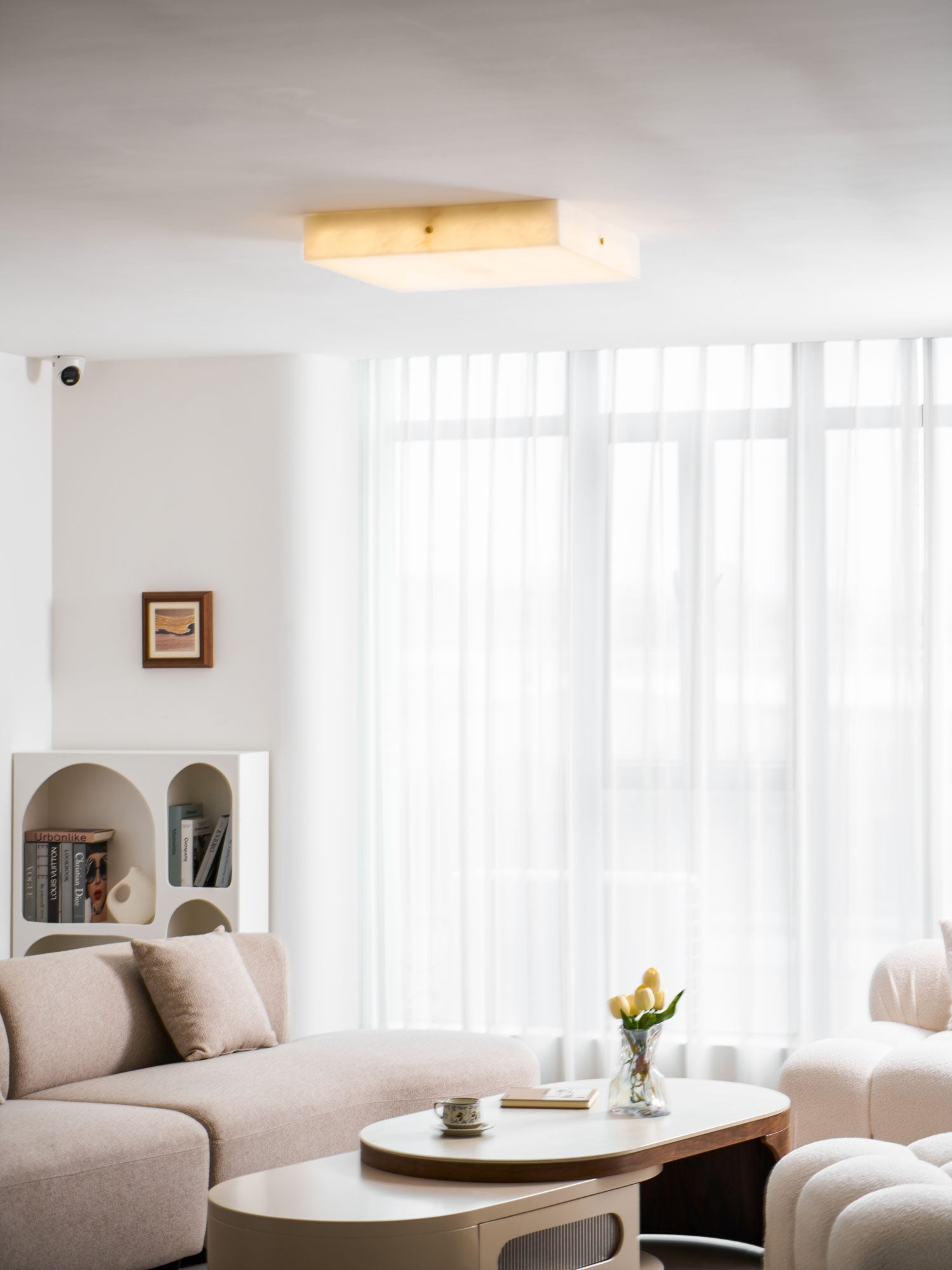 Square Alabaster Ceiling Light