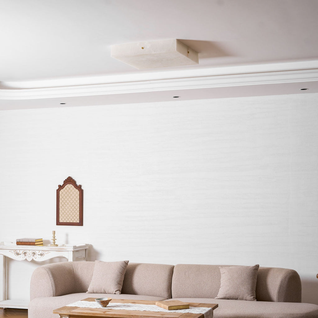Square Alabaster Ceiling Light