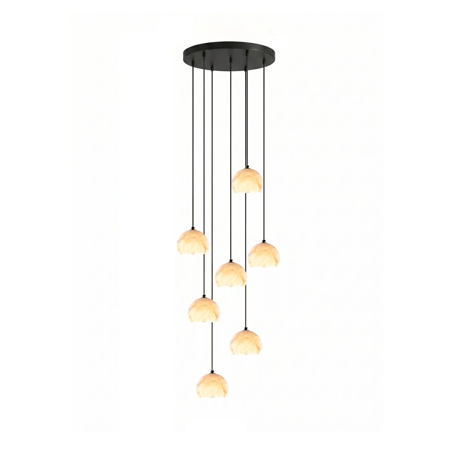 Petal Alabaster Dome Staircase Chandelier