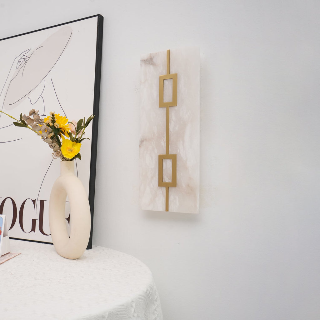 Square Alabaster Wall Lamp