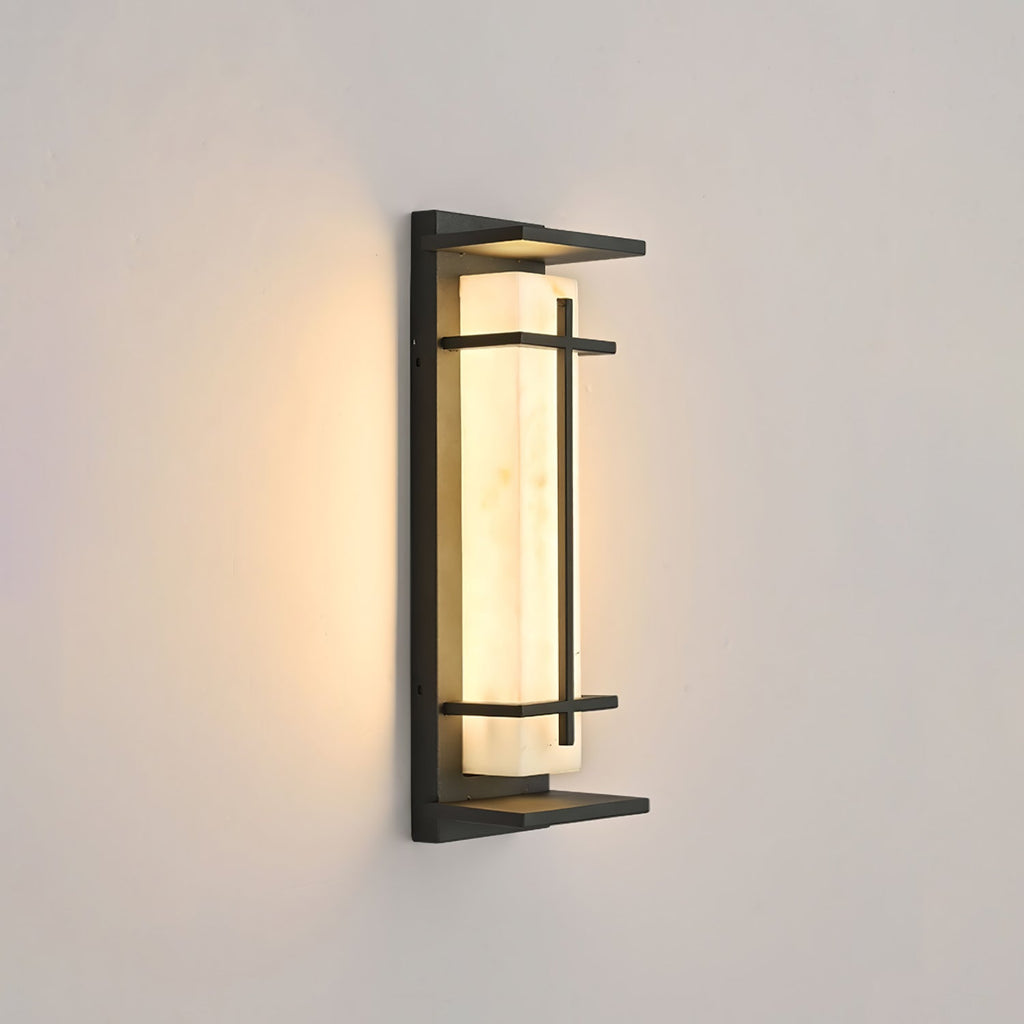Square Outdoor Alabaster Wall Light