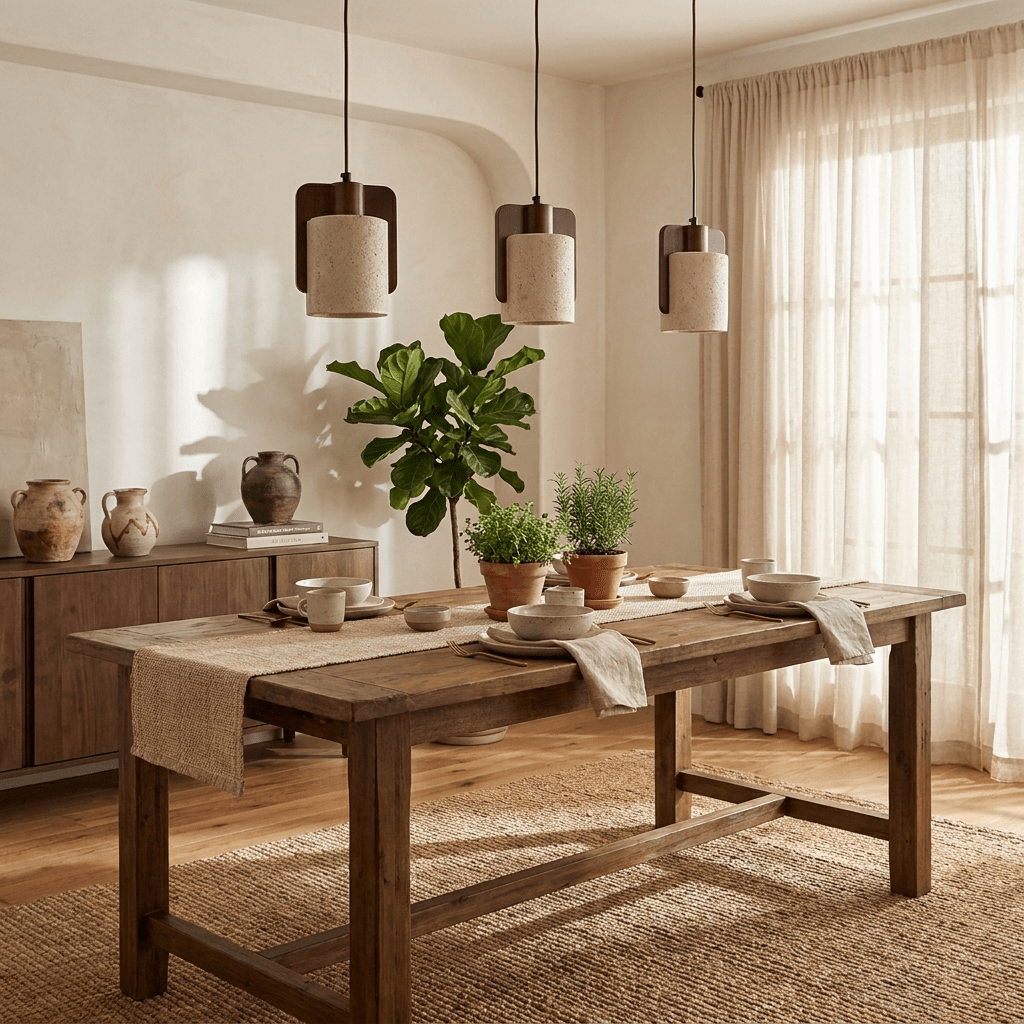 Squircle Travertine Pendant Lamp