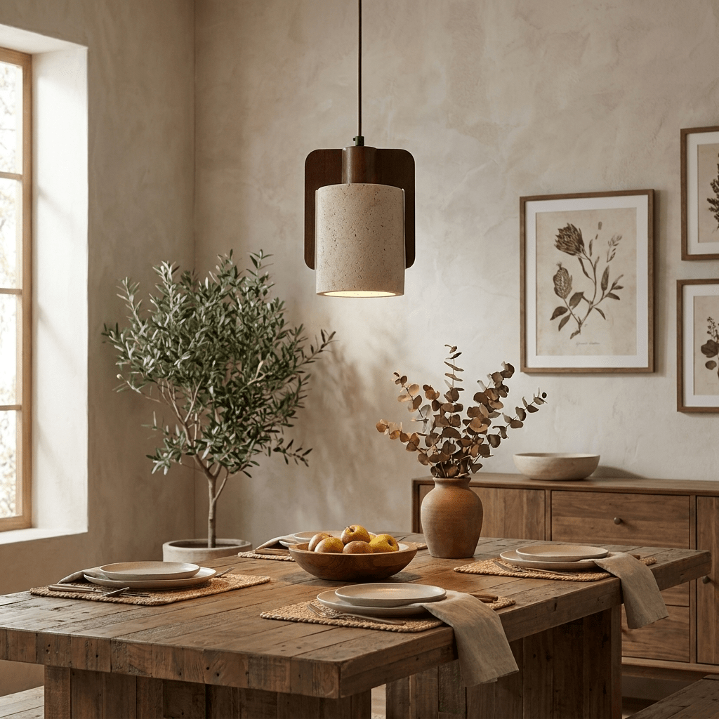 Squircle Travertine Pendant Lamp