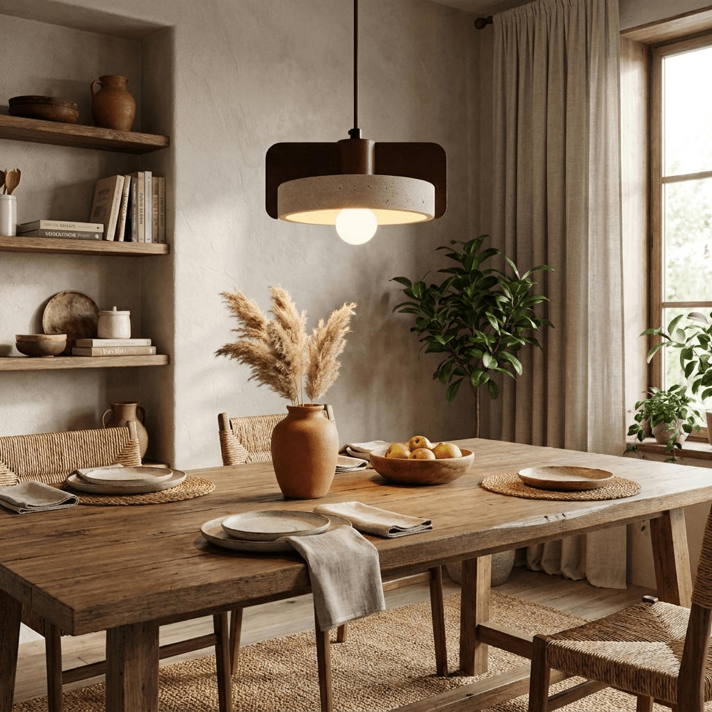 Squircle Travertine Pendant Lamp