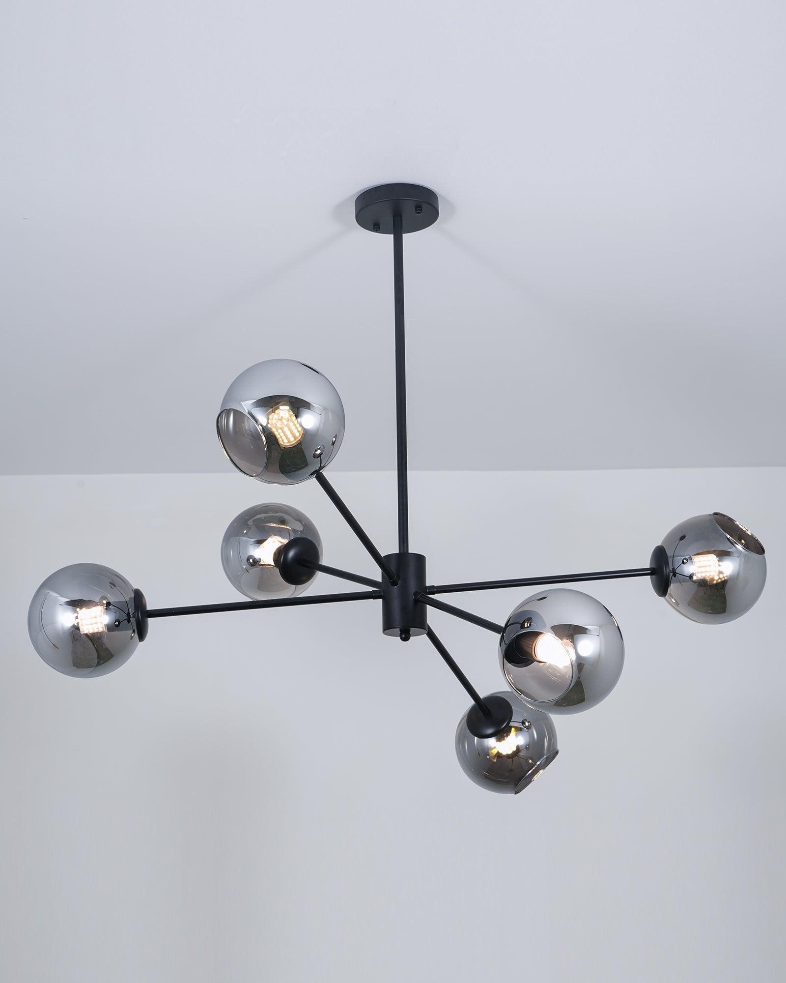 Staggered Glass 6 Light Chandelier