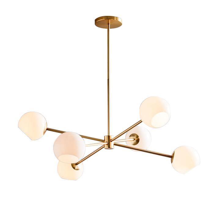 Staggered Glass 6 Light Chandelier