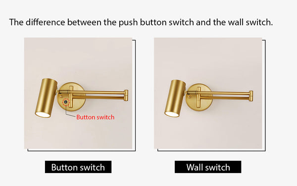 Swing Arm Wall Sconce push-button vs wall switch comparison