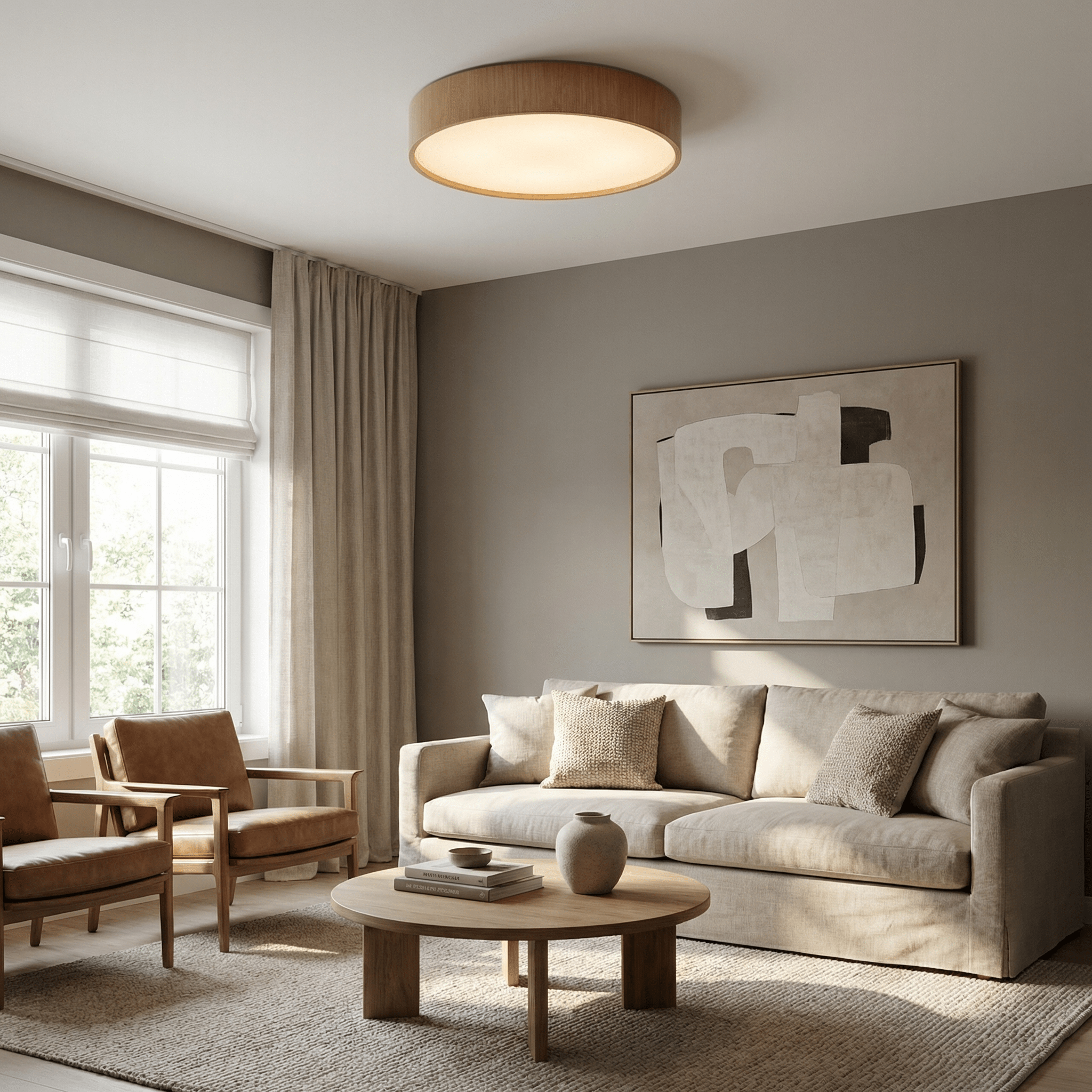 Sylva Minimalist Timber Ceiling Lamp