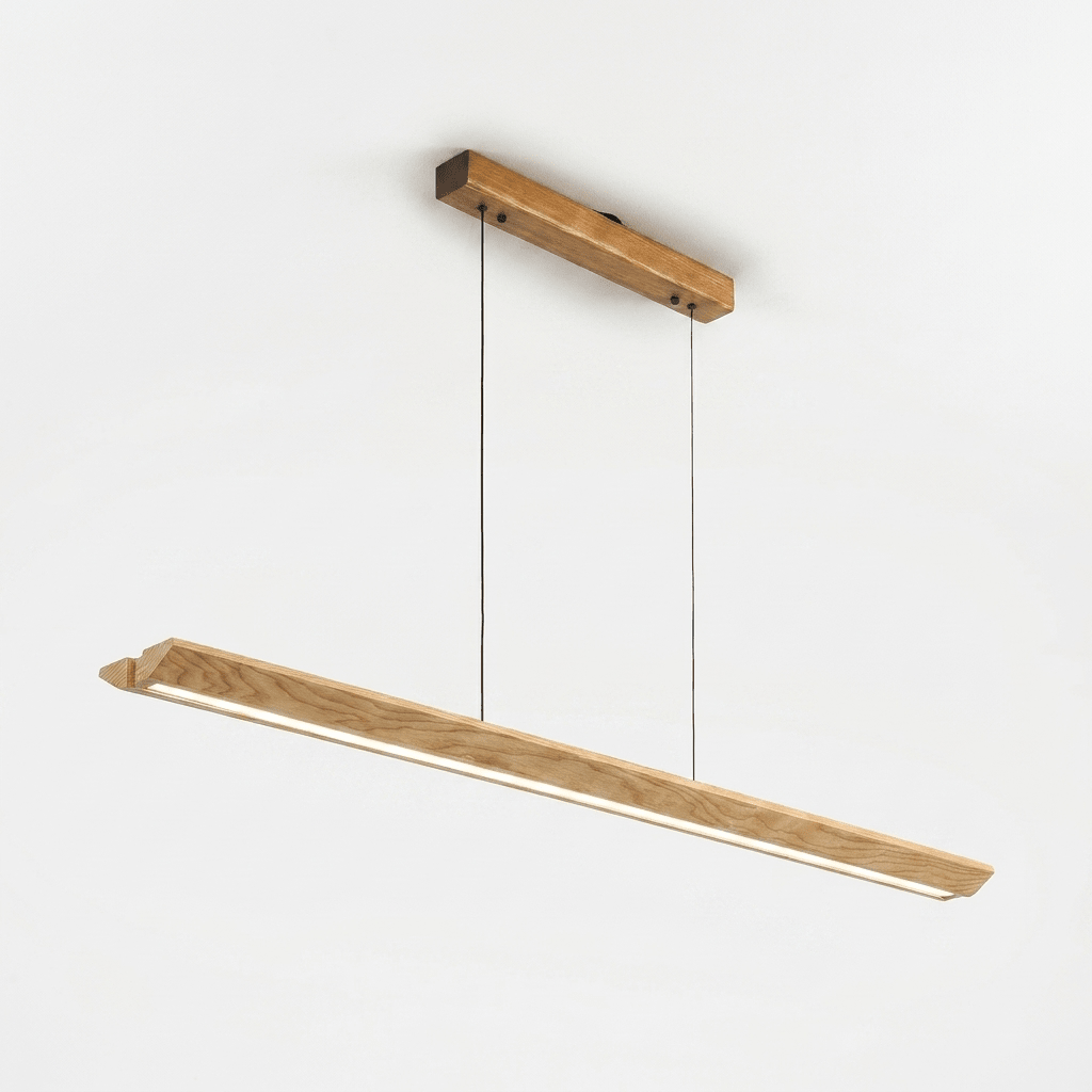 Tapered Wood Linear Pendant Lamp
