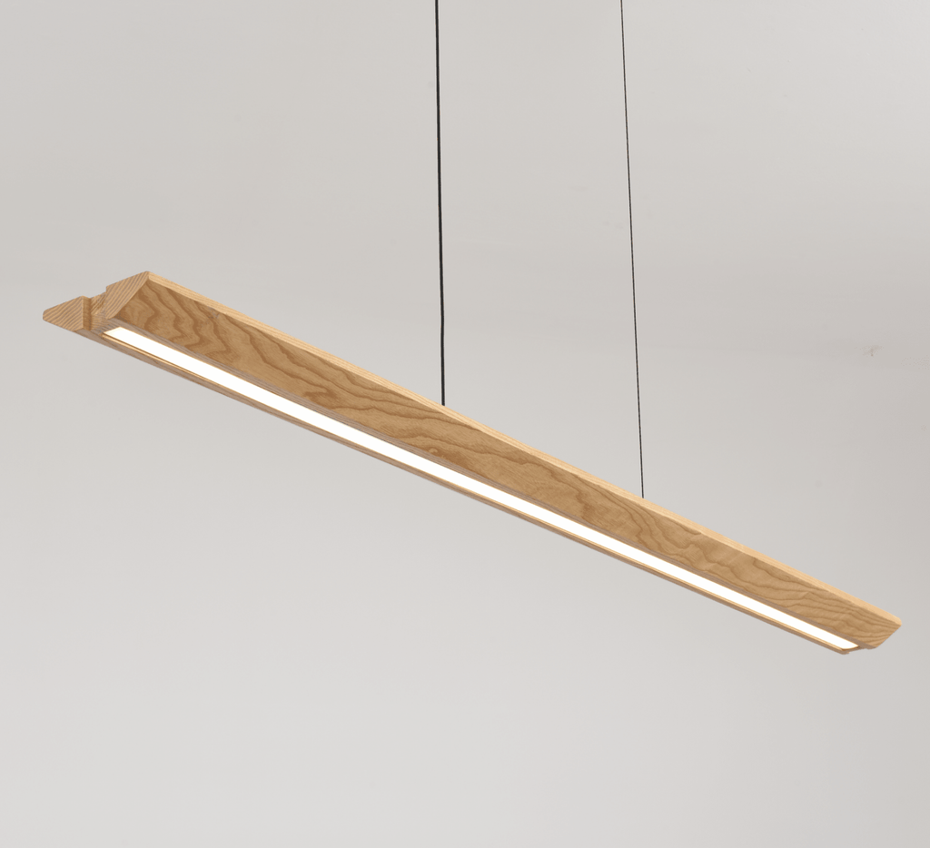 Tapered Wood Linear Pendant Lamp