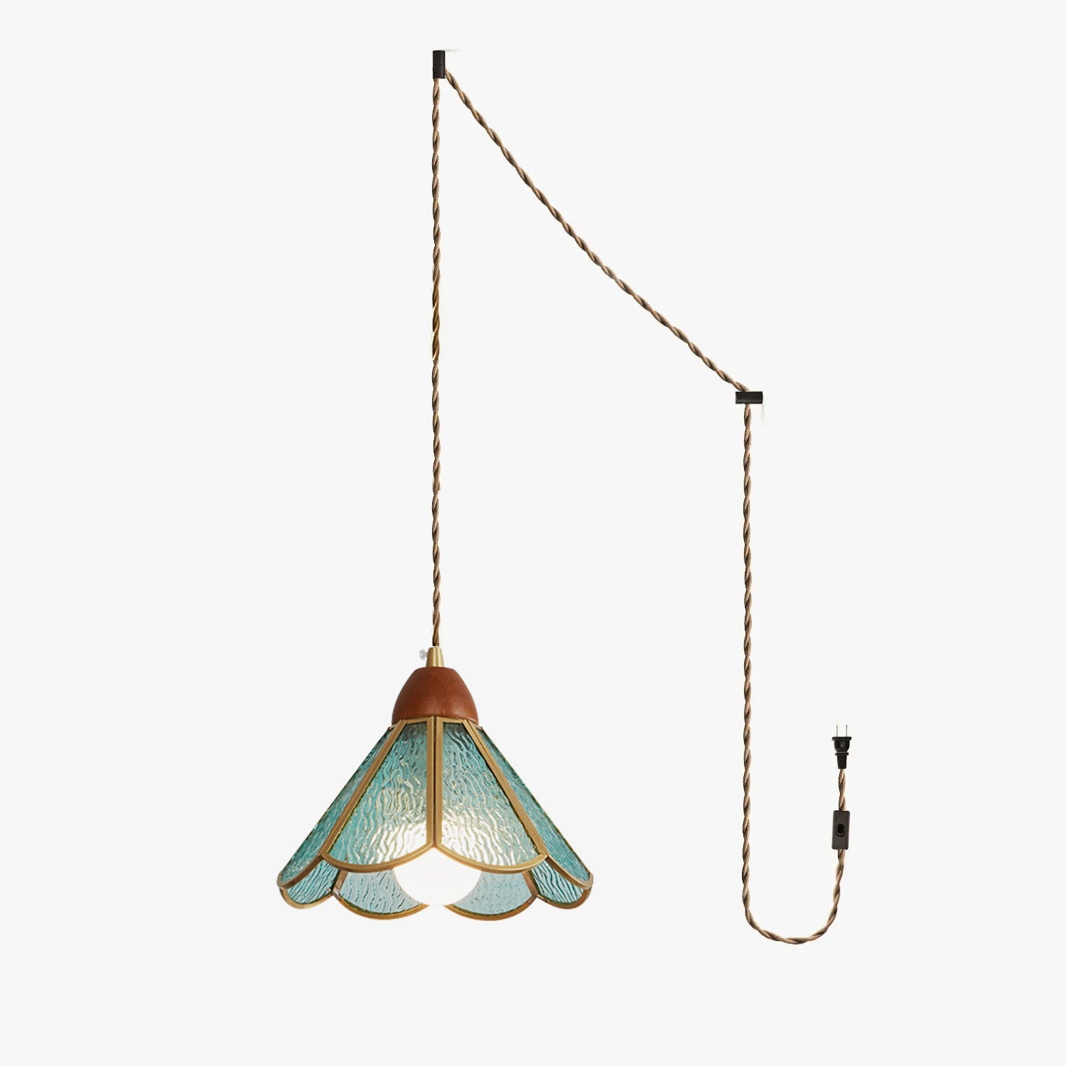Tiffany Stained Glass Swag Pendant Lamp