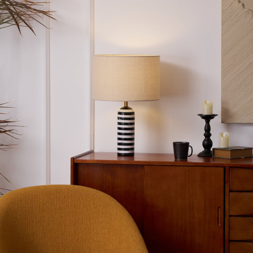 Tuxedo Marble Table Lamp
