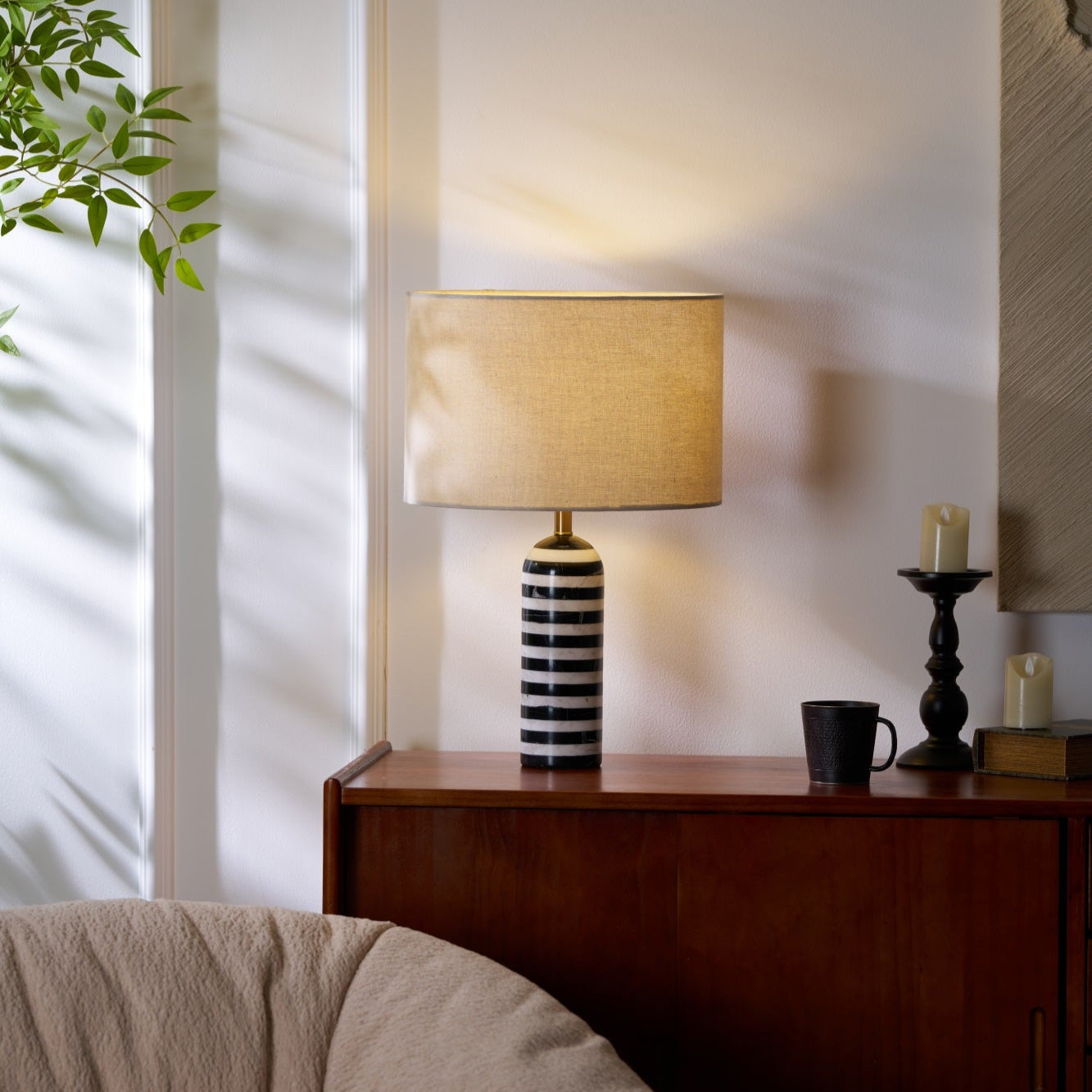Tuxedo Marble Table Lamp