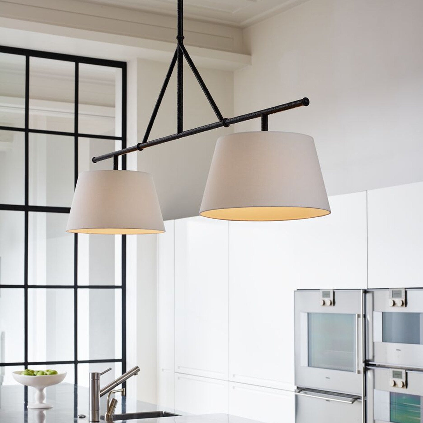 Two Light Linear Island Pendant Lamp