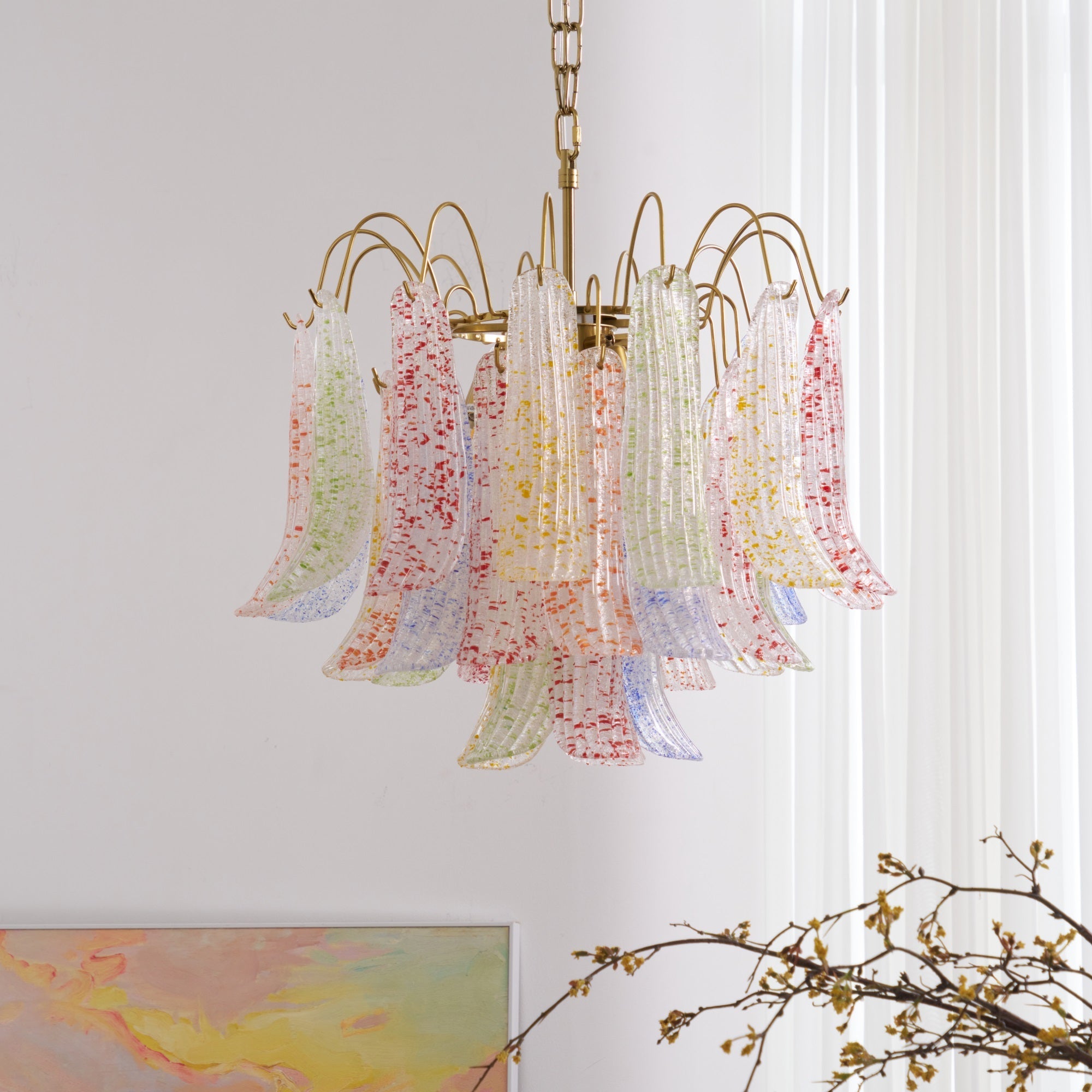Colorful Murano-Style Glass Chandelier