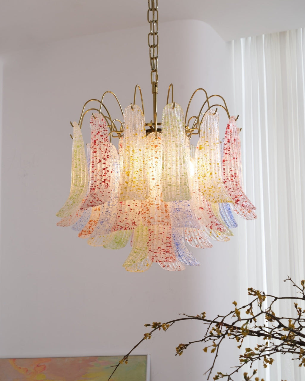 Colorful Murano-Style Glass Chandelier