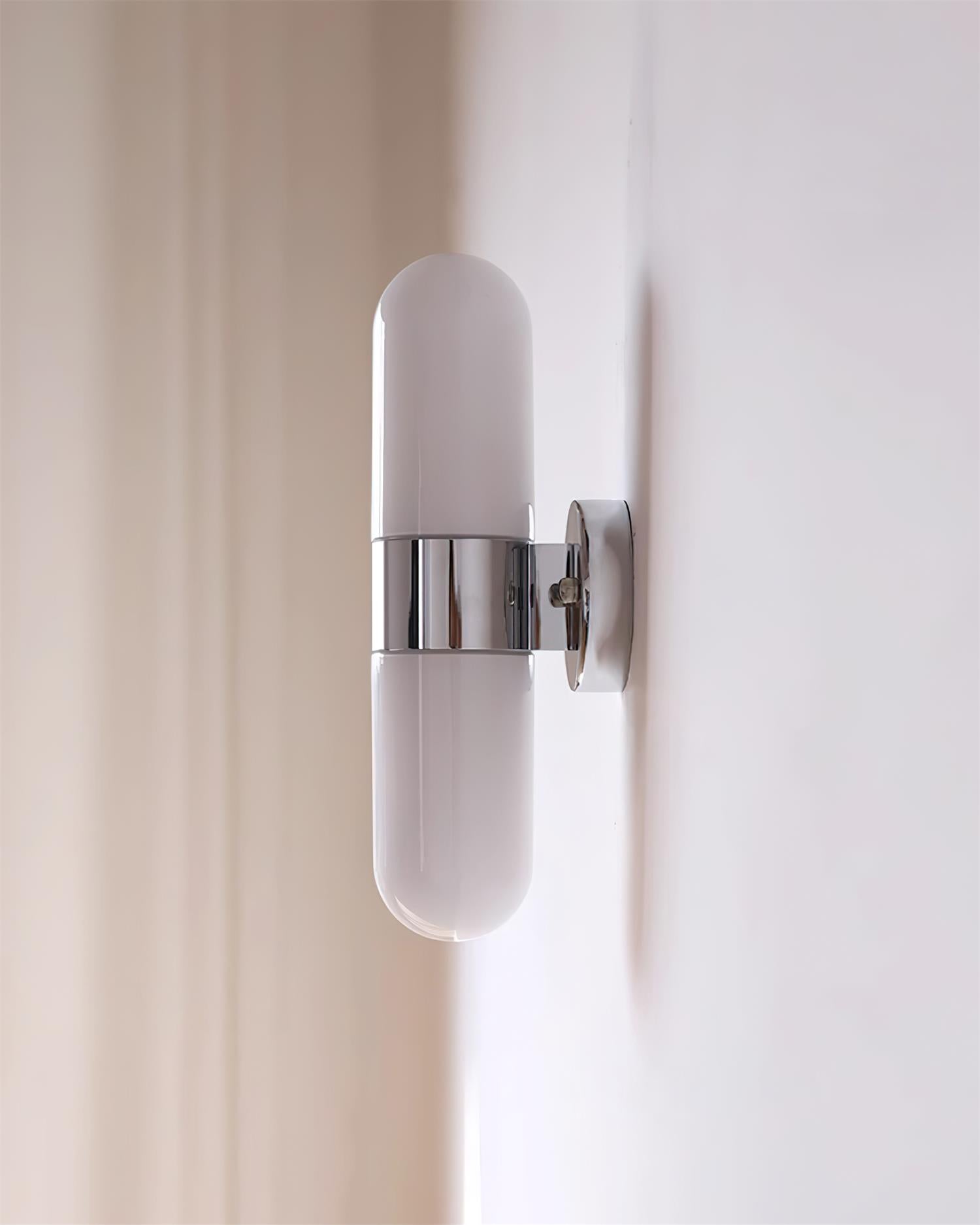 Vertical Capsule Glass Wall Sconce