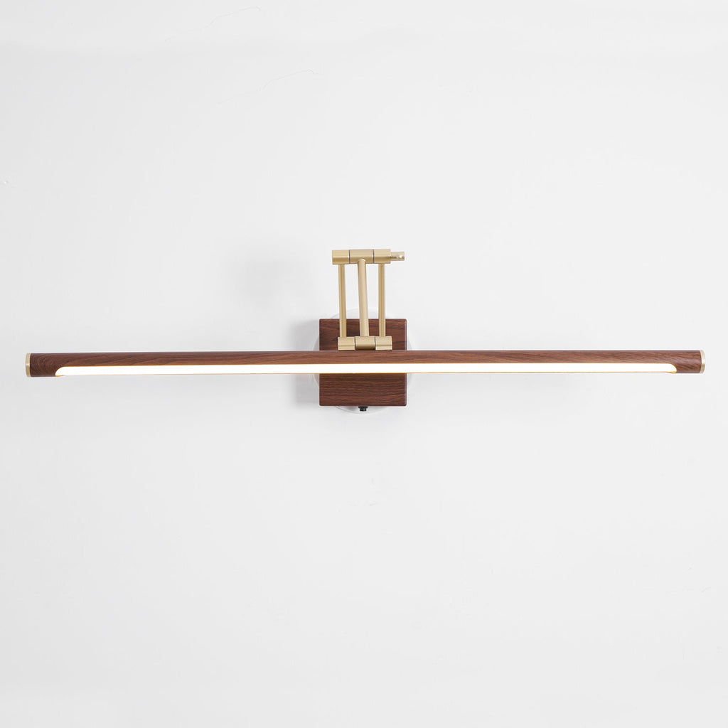Walnut Color Linear Adjustable Wall Light