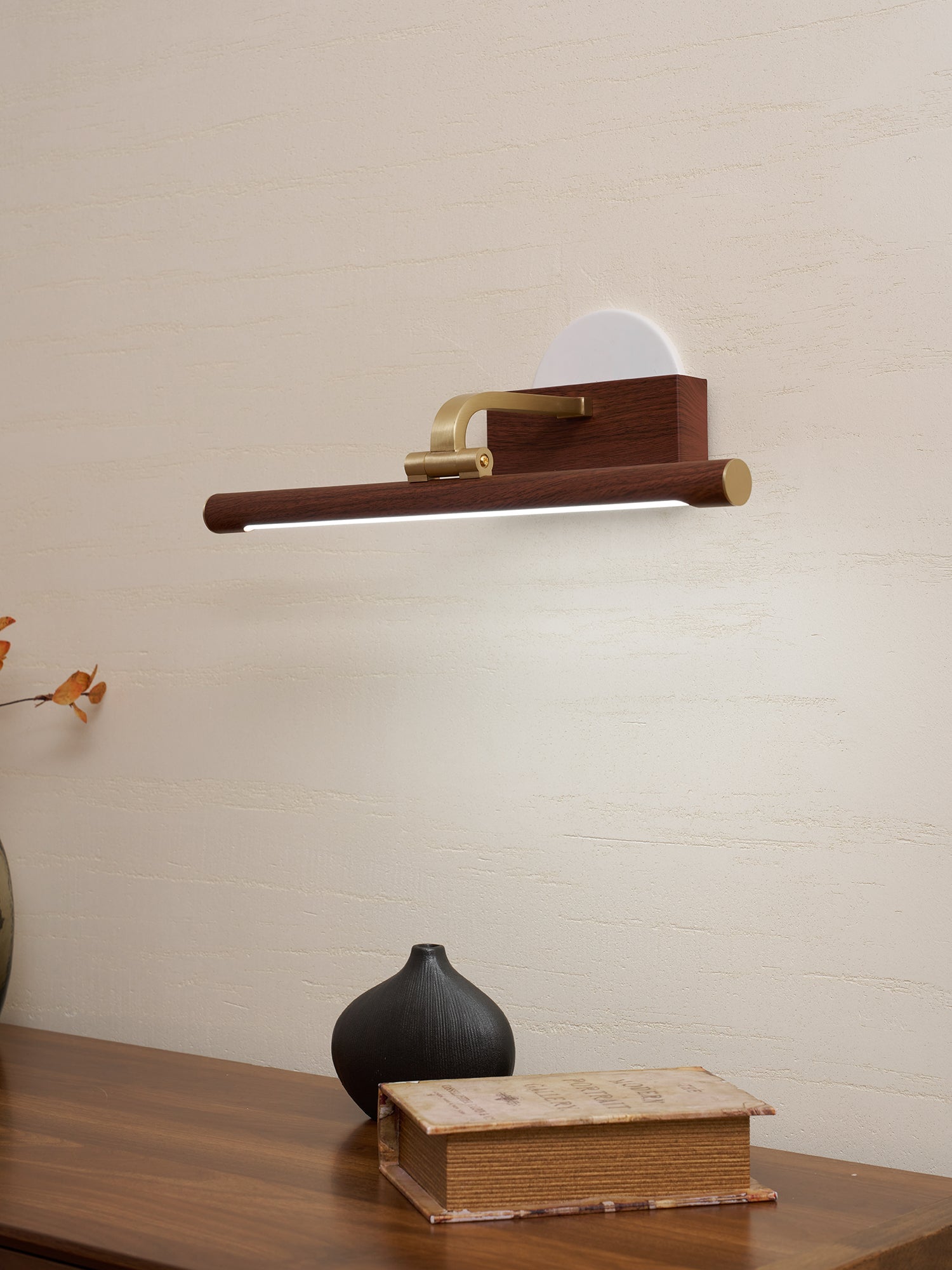 Walnut Color Linear LED Wall Light