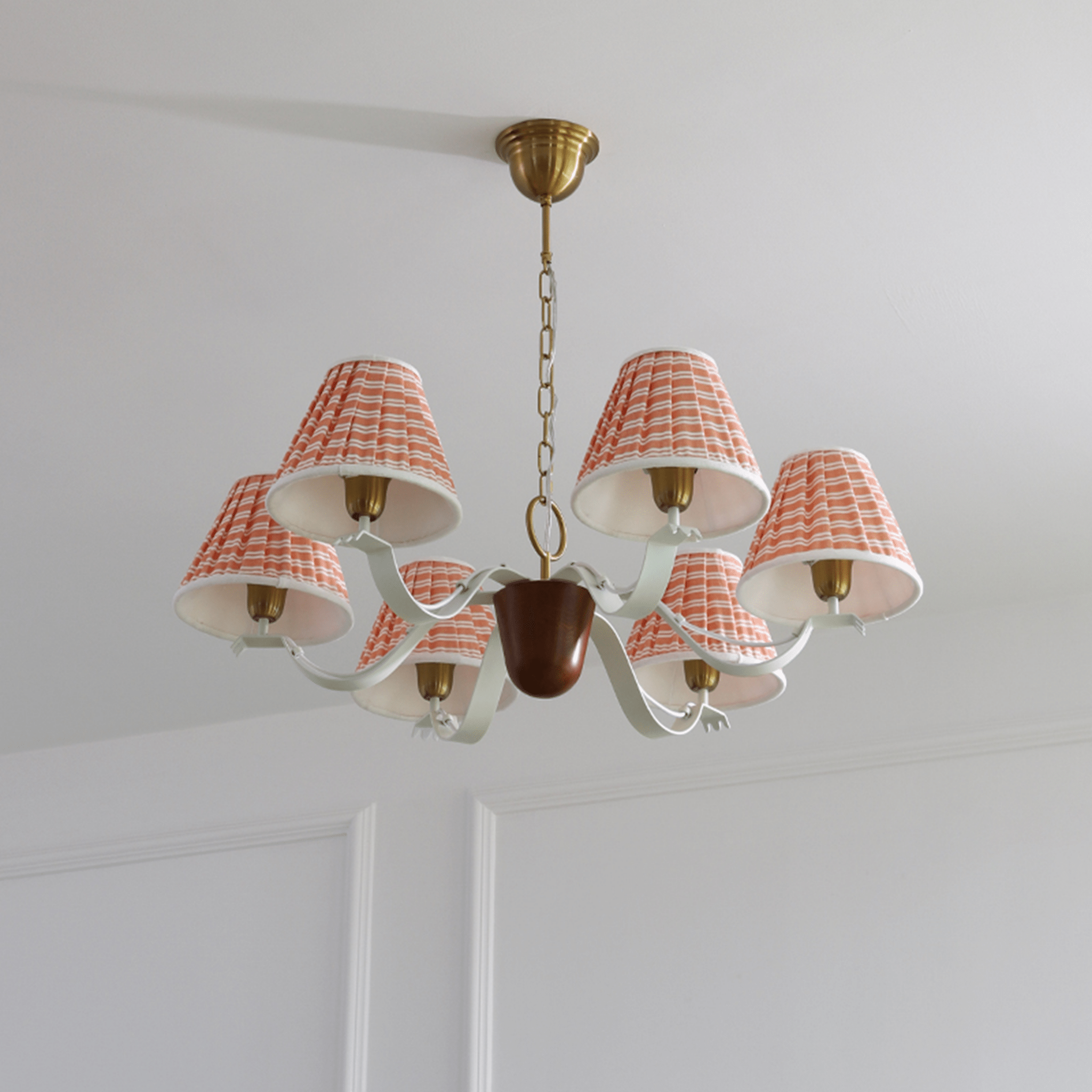 Walnut Fabric Chandelier