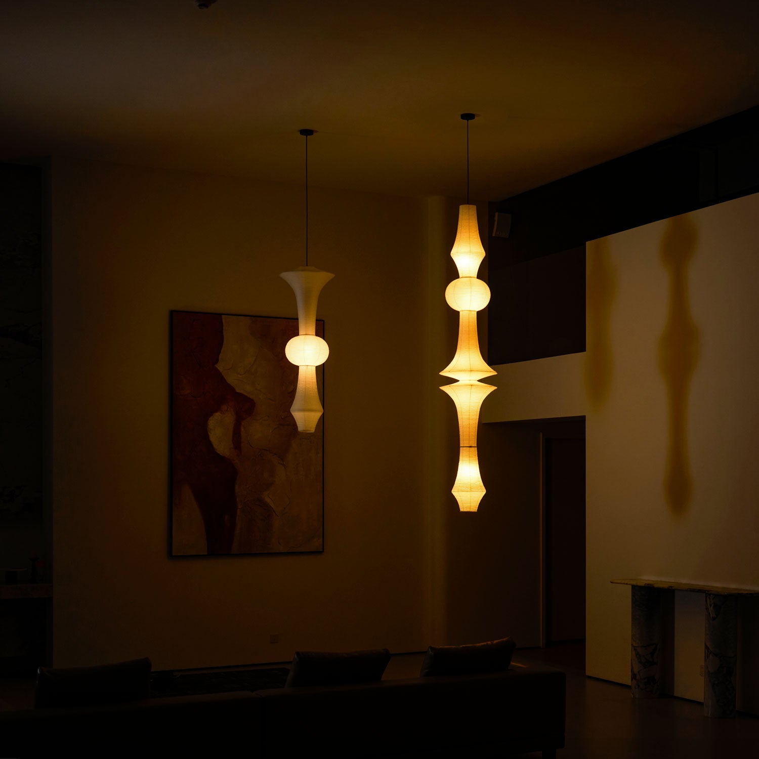 Washi Paper E Pendant Light