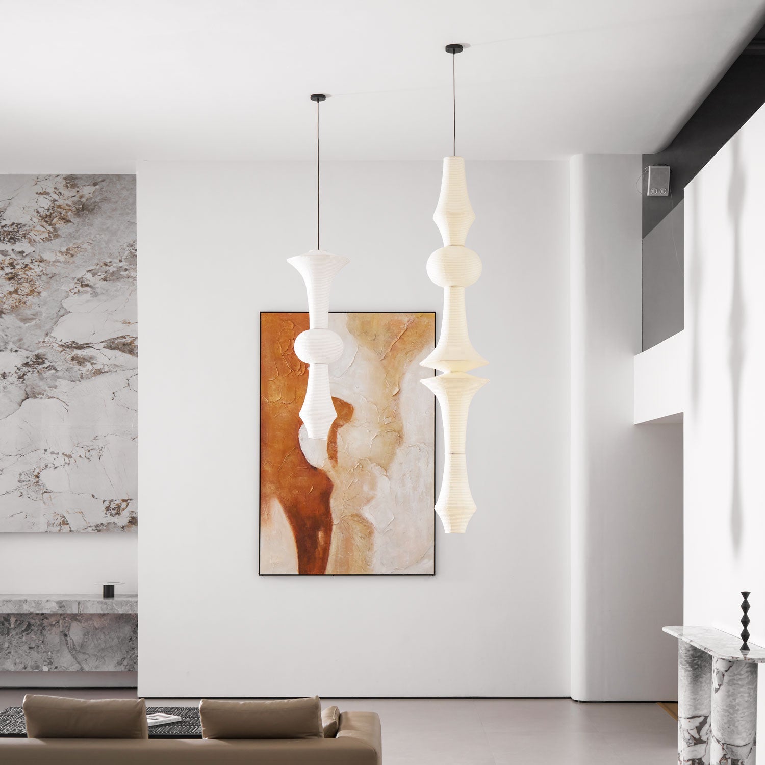 Washi Paper E Pendant Light