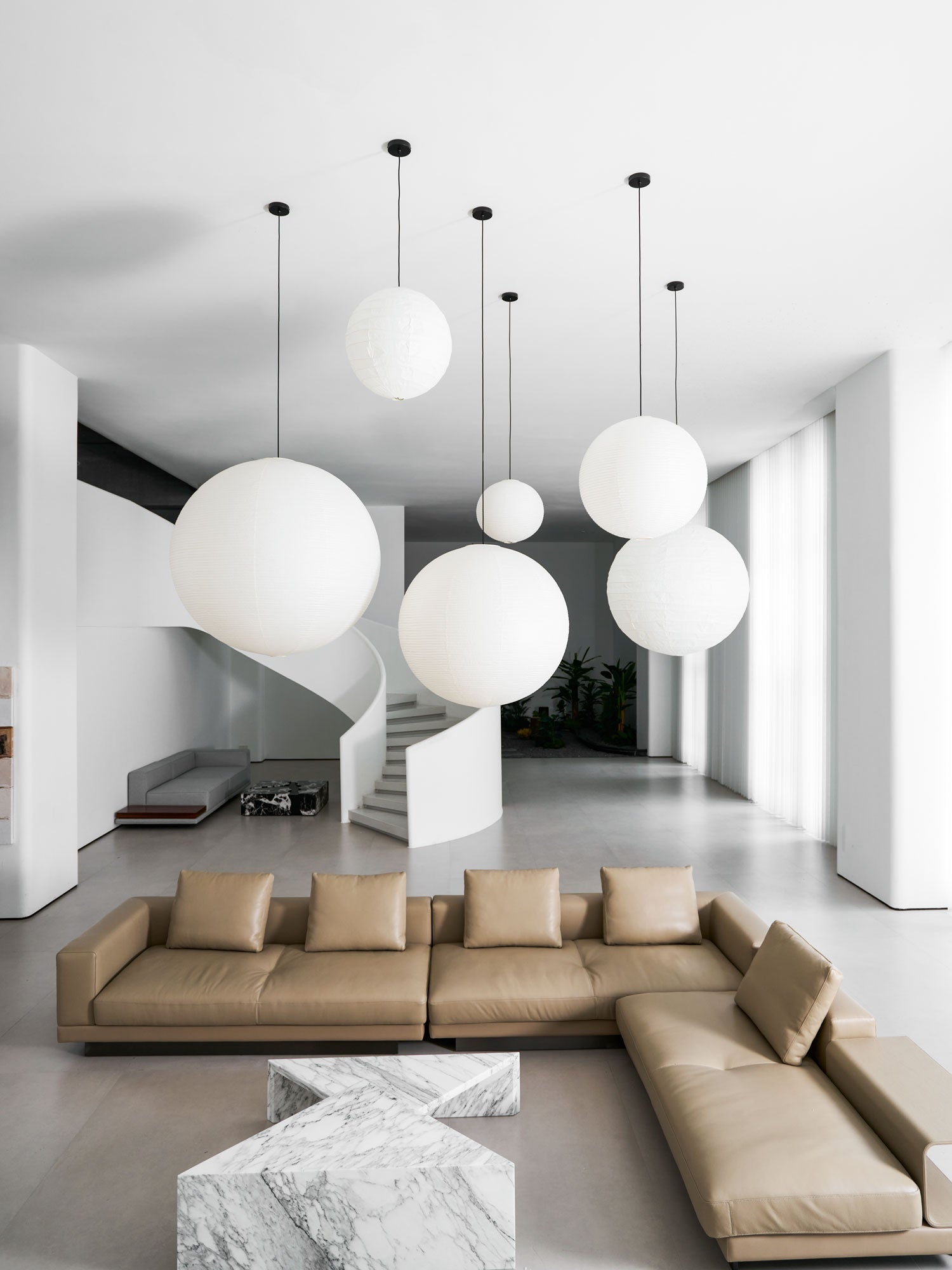Washi Paper Round Series Pendant Lamp