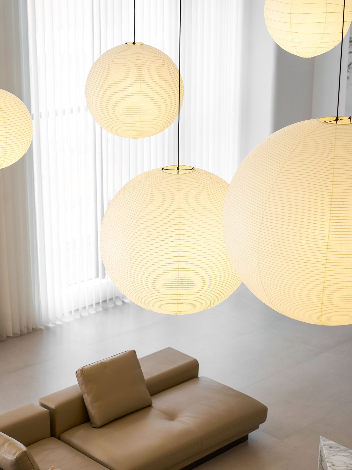 Washi Paper Round Series Pendant Lamp