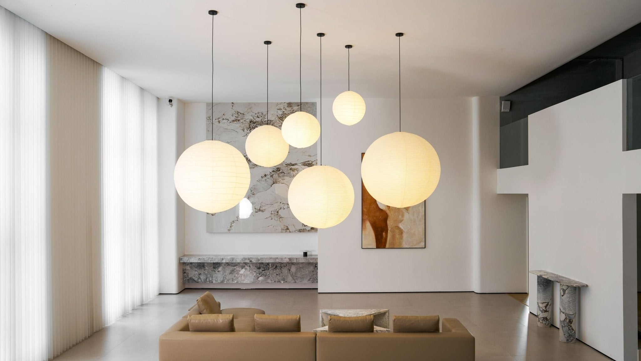 Washi Paper Round Series Pendant Lamp