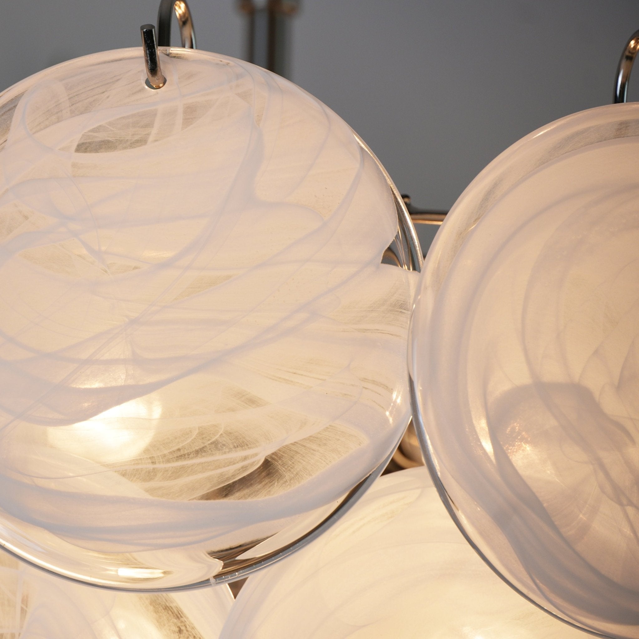 White Glass Disc Chandelier