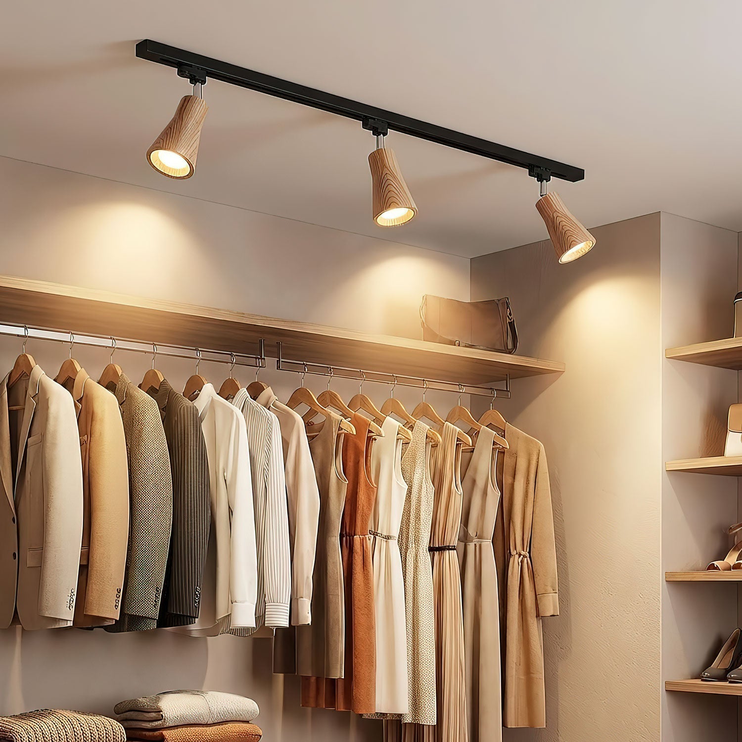 Wood Track Ceiling Lamp