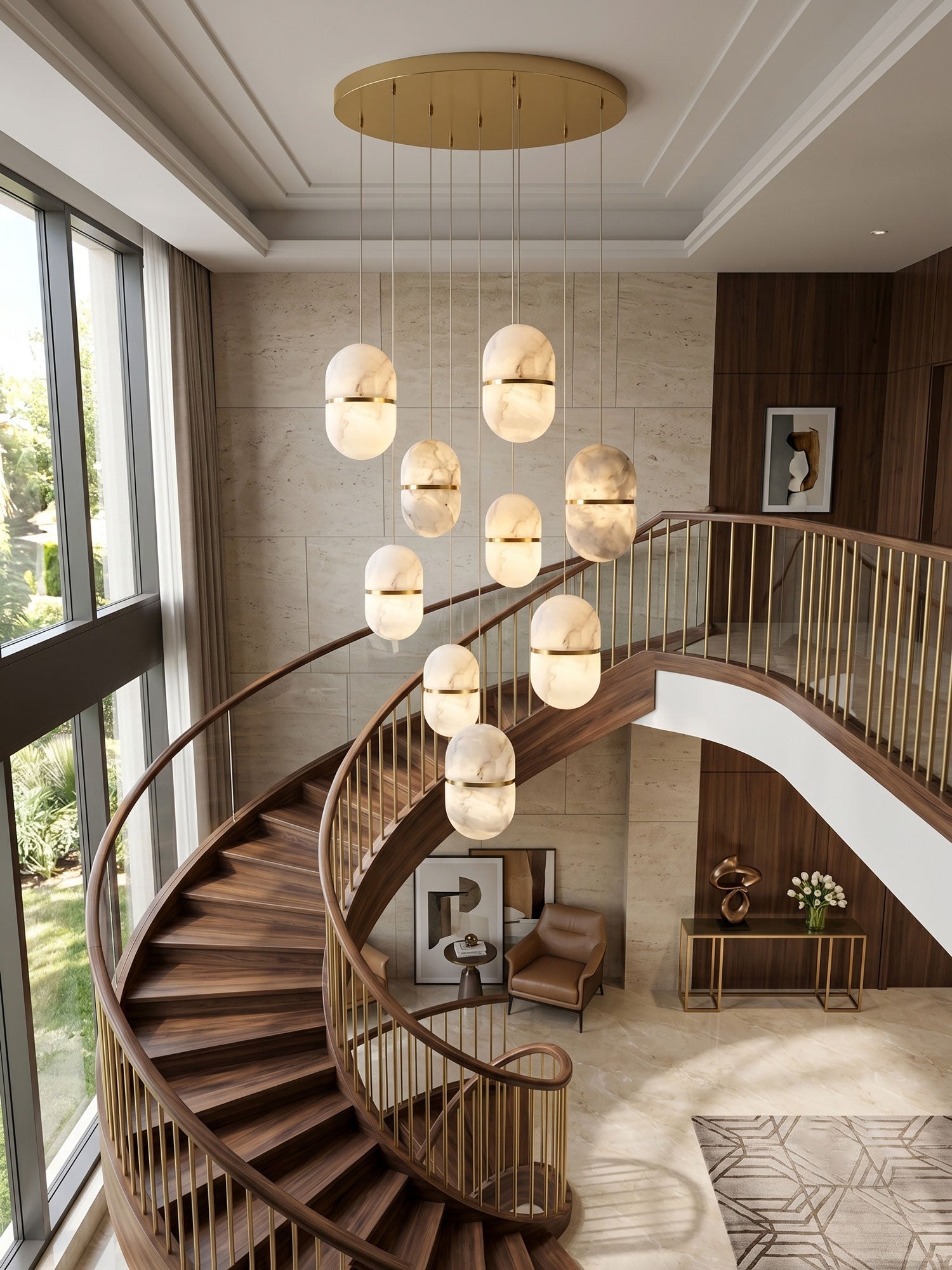 YUM Alabaster Pendant Light