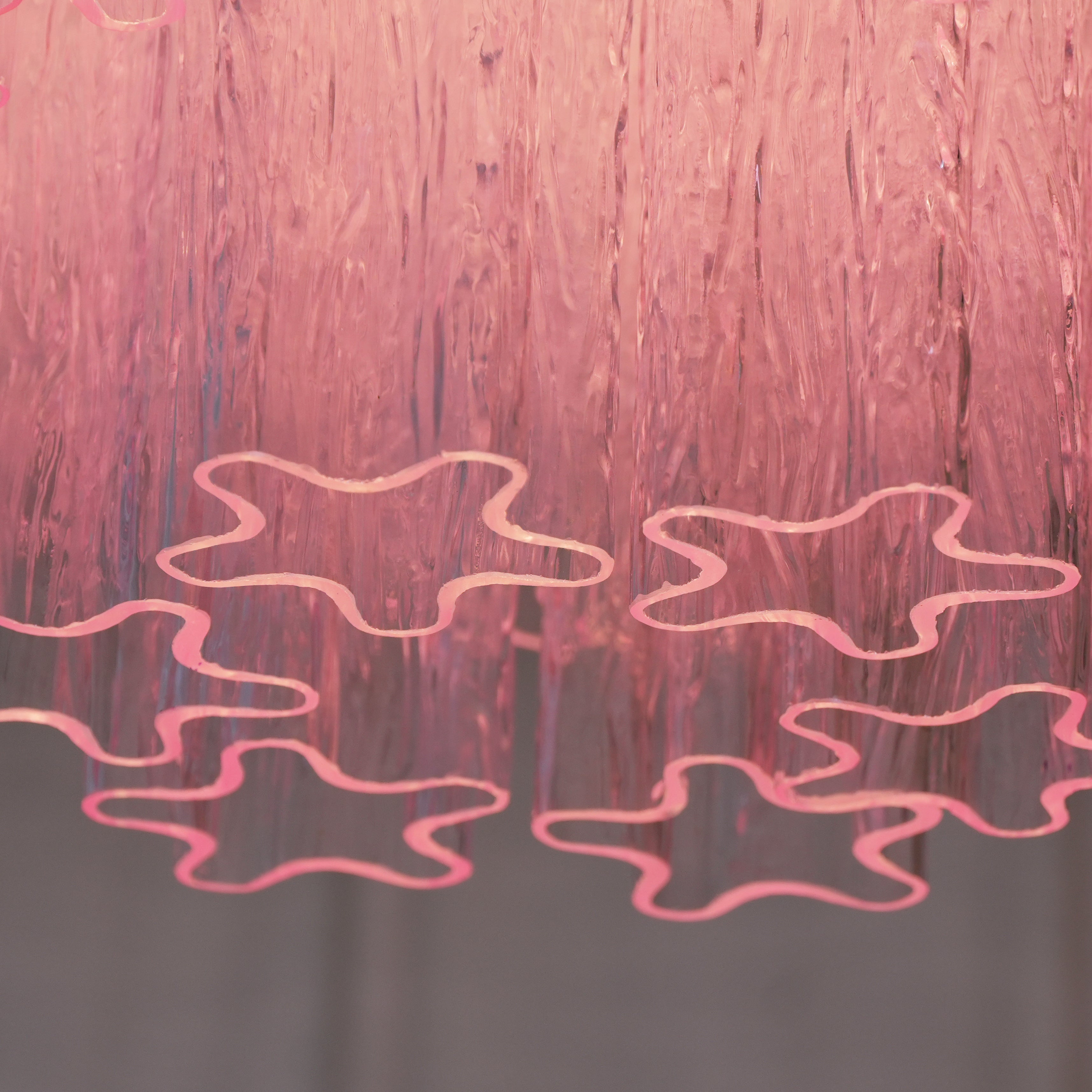 Tubes Pink Glass Ceiling Light