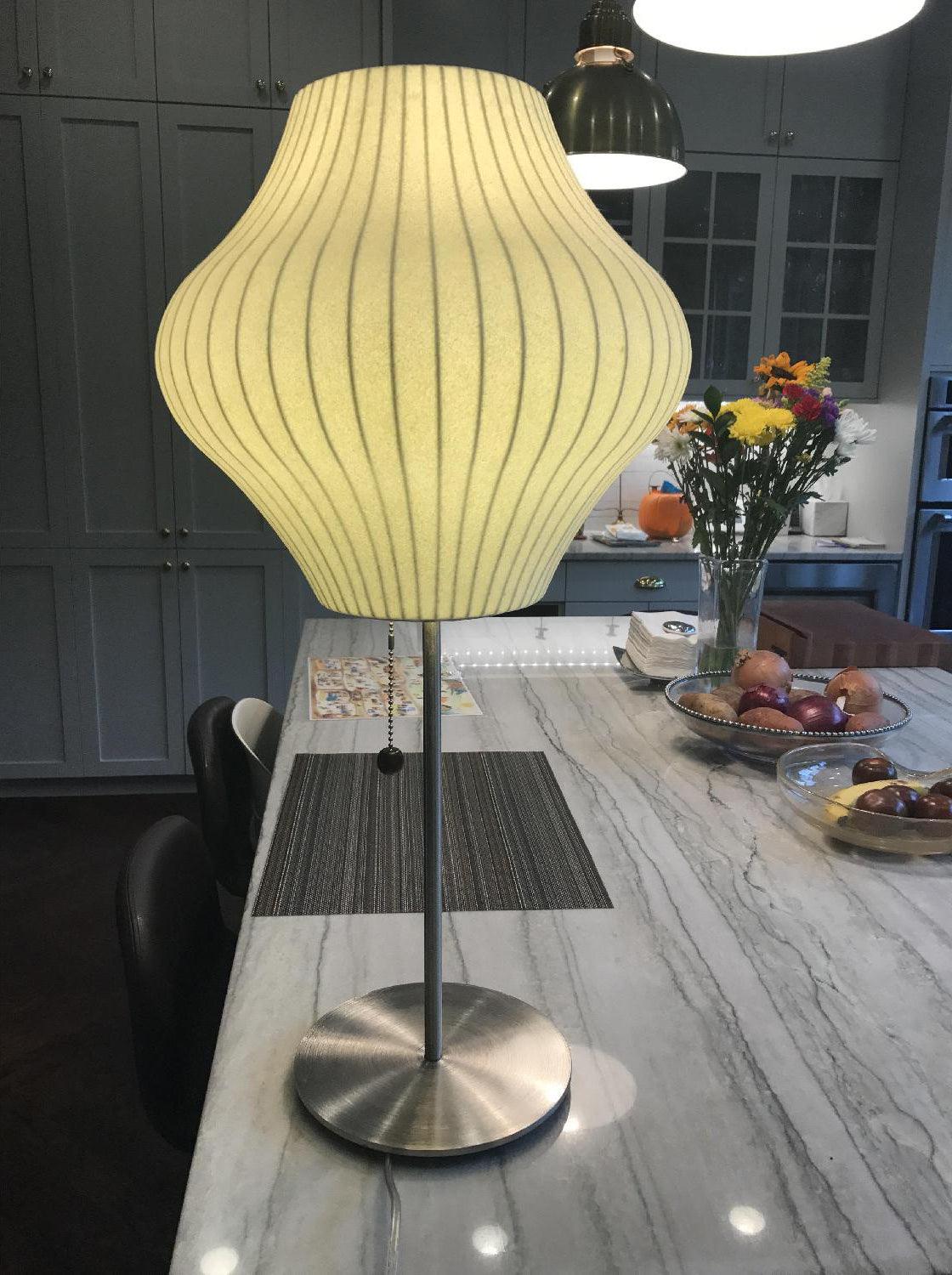 Faux Silk Bubble Table Lamp
