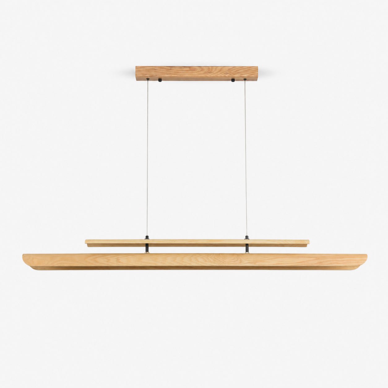 Two Tier Wood Linear Pendant Light