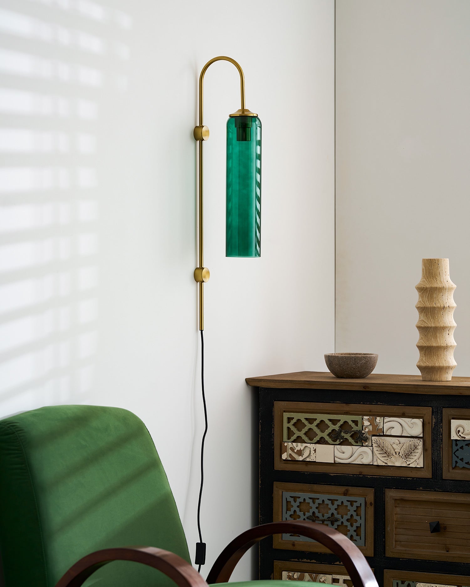 Modern Glass Plug-In Wall Lamp
