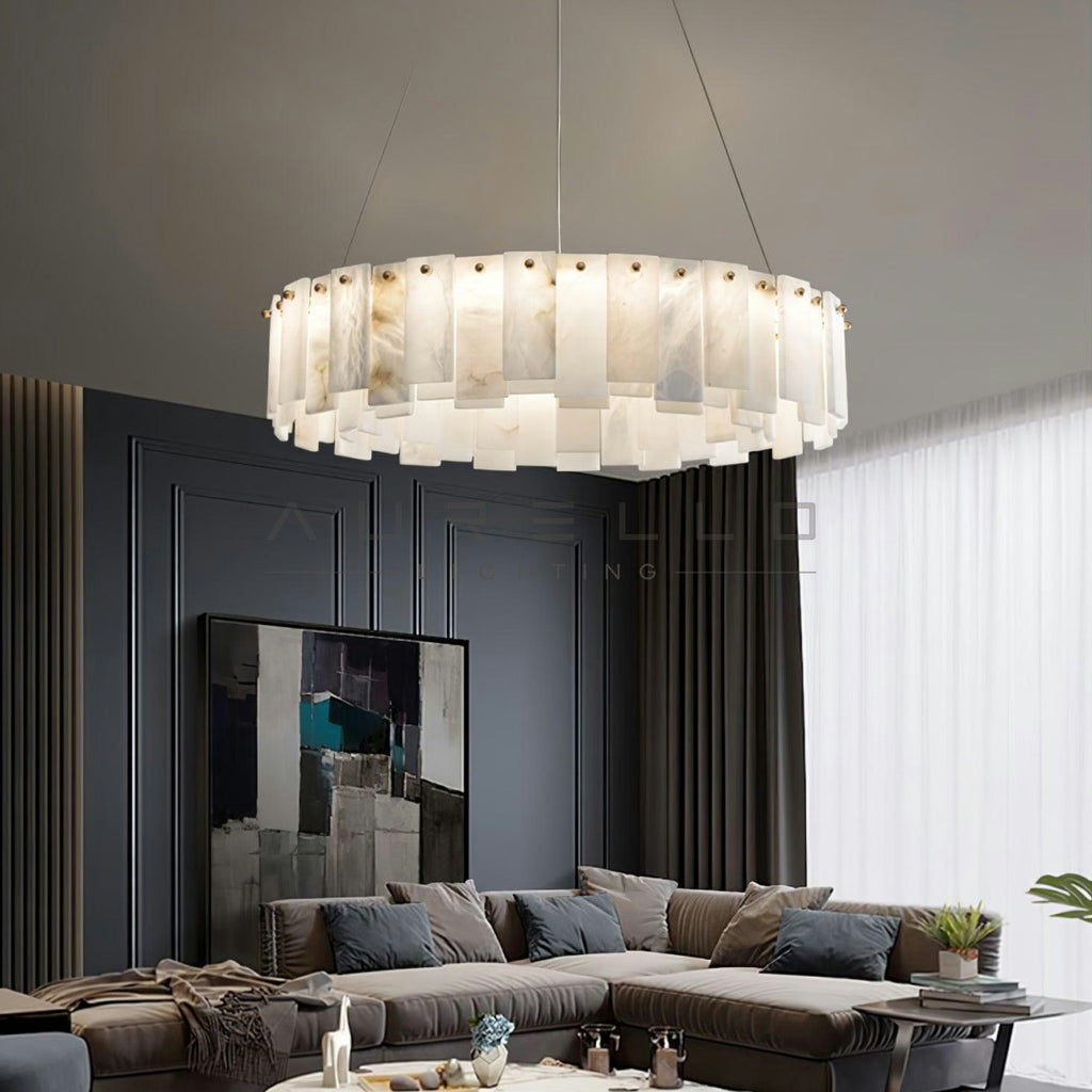 Celestial Alabaster Round Chandelier