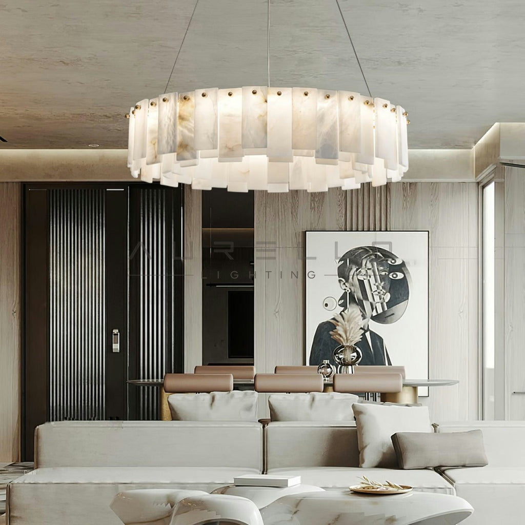 Celestial Alabaster Round Chandelier