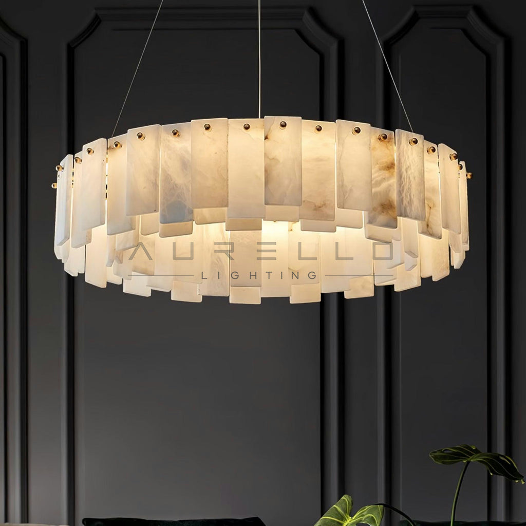 Celestial Alabaster Round Chandelier