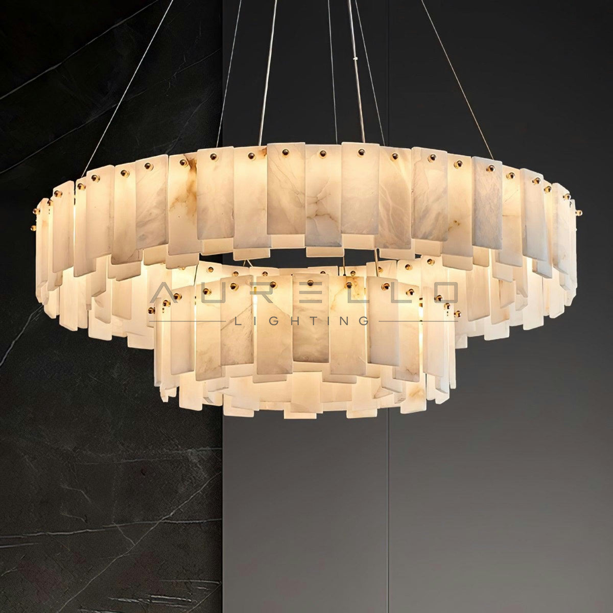 Celestial Alabaster Round Chandelier
